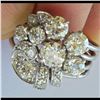 Image 3 : Hand Crafted Ladies Diamond Cluster Style 14K White Gold Ring, 1.58 Total Diamond Weight