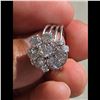 Image 8 : Hand Crafted Ladies Diamond Cluster Style 14K White Gold Ring, 1.58 Total Diamond Weight