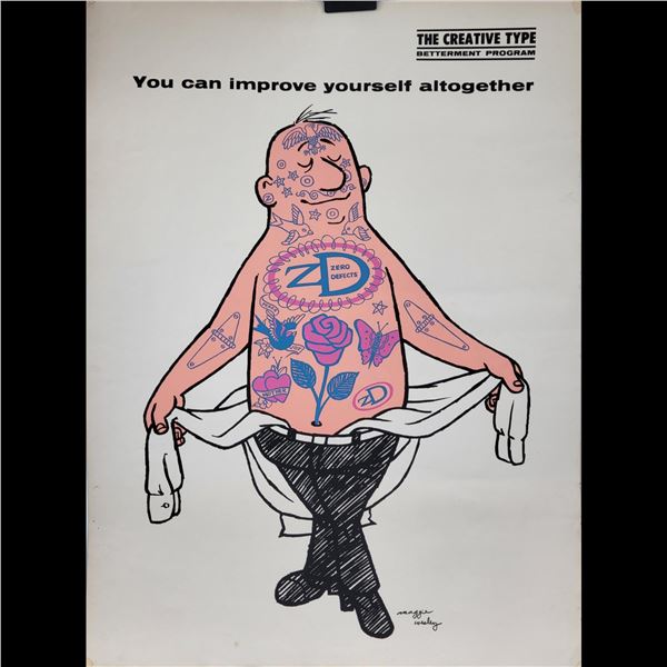 Nasa Lockheed Artist Maggie Wesley Vintage Screen Print, "The Creative Type Betterment Program"