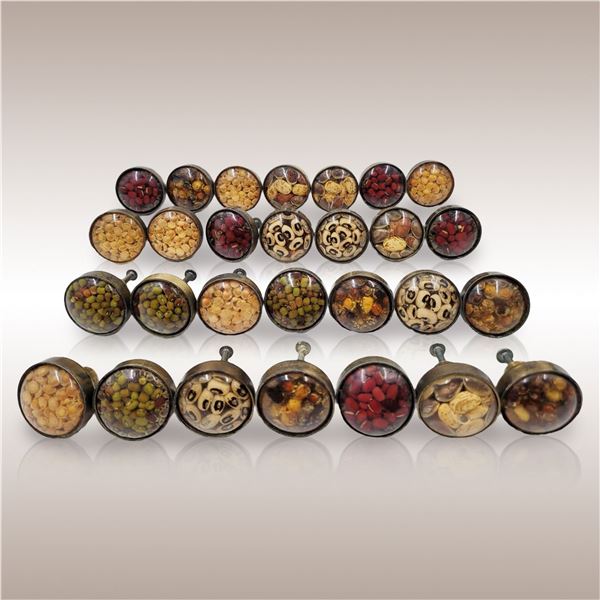 25Pc Vintage Bean Brass Drawer Pulls