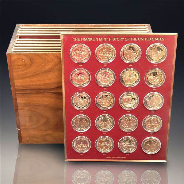 Franklin Mint History Of The United States Bronze Medal Complete Set