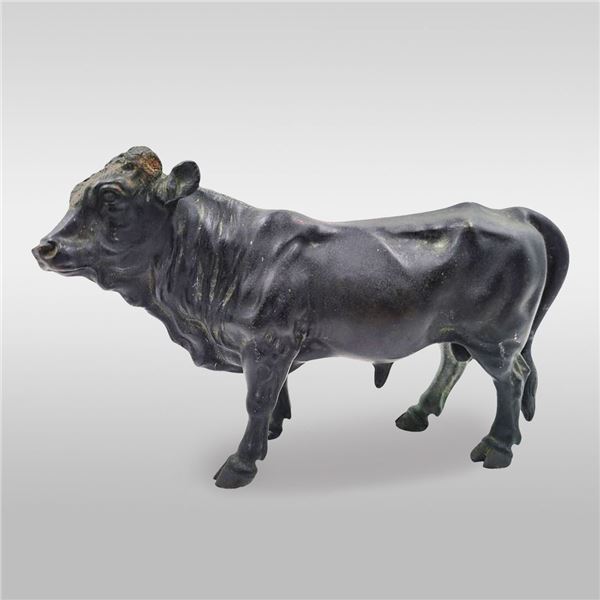 A 19th C Cast Bronze French Bull Sculpture