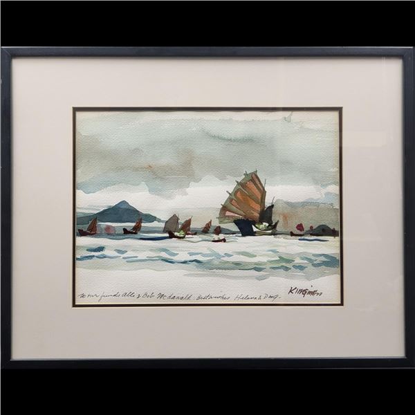 Dong Kingman (American, 1911-2000) Watercolor Landscape Painting