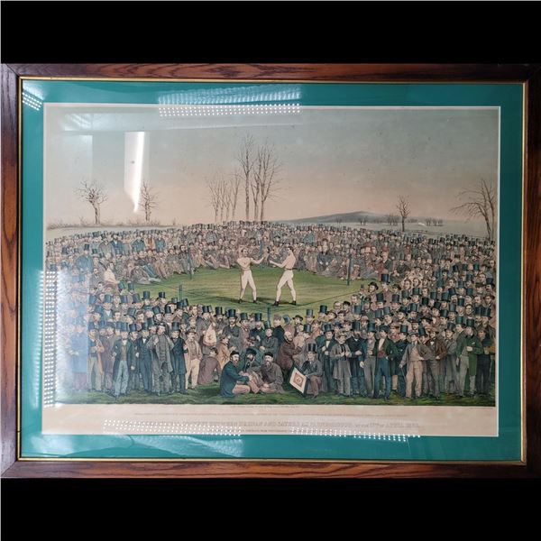 Framed Heenan And Sayers At Farnborough Lithograph