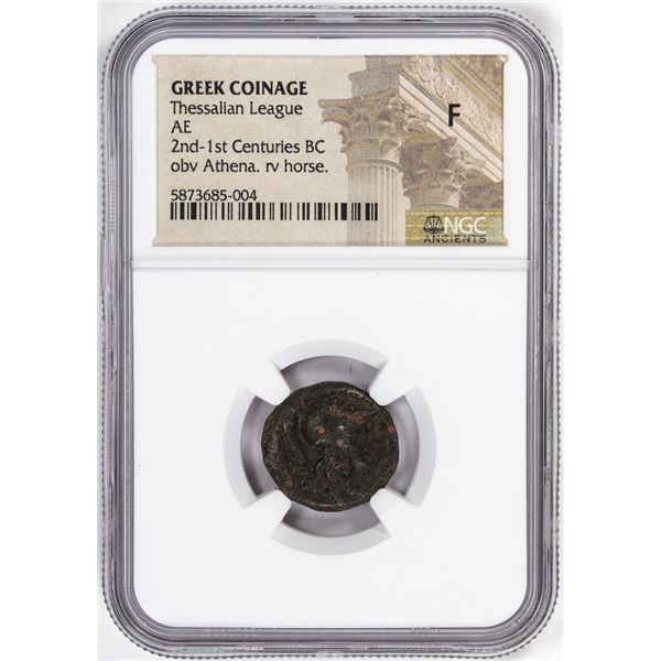 Greek Coinage Thessalian League 2nd-1st Centuries BC AE Ancient Coin NGC F