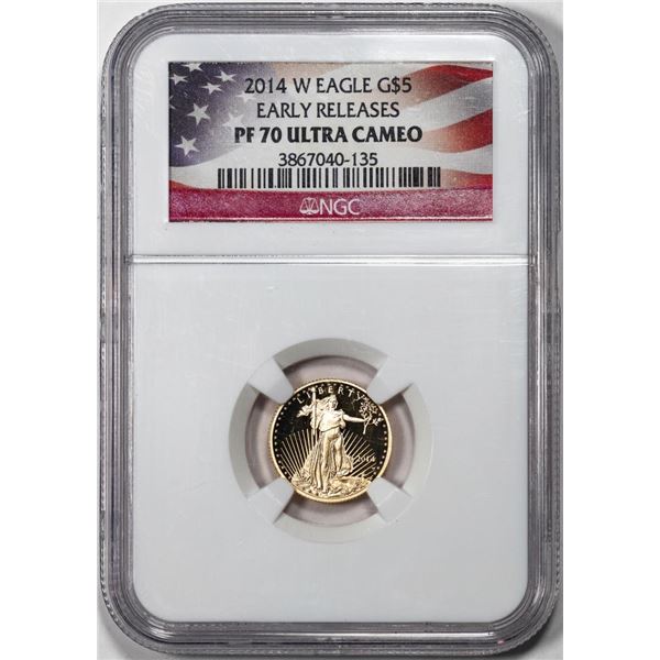 2014-W $5 Proof American Gold Eagle Coin NGC PF70 Ultra Cameo Early Releases