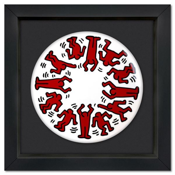 Keith Haring (1958-1990) "Red on White" Framed Limited Edition Plate