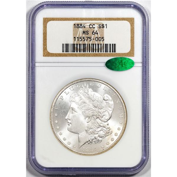 1884-CC $1 Morgan Silver Dollar Coin NGC MS64 CAC