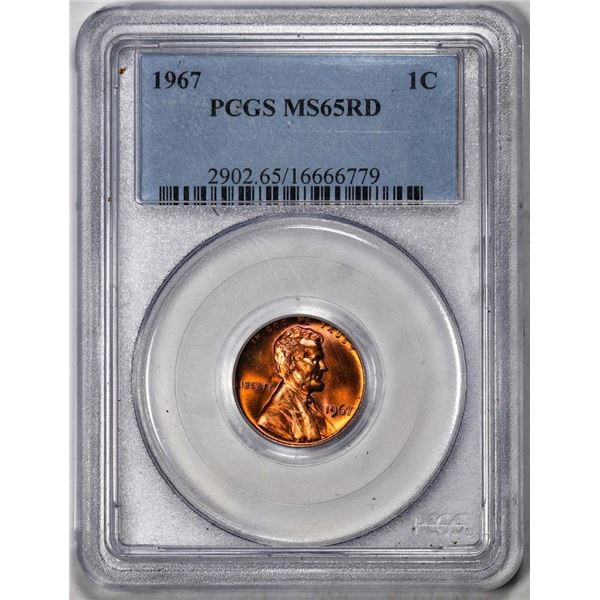 1967 Lincoln Memorial Cent Coin PCGS MS65RD