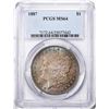 Image 1 : 1887 $1 Morgan Silver Dollar Coin PCGS MS64 Great Toning