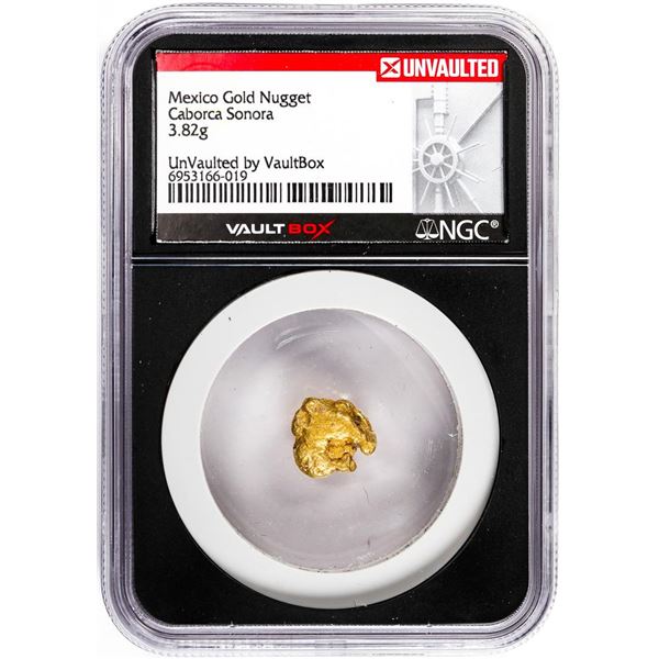 3.82 Gram Caborca Sonora Mexico Gold Nugget NGC Vaultbox Unvaulted