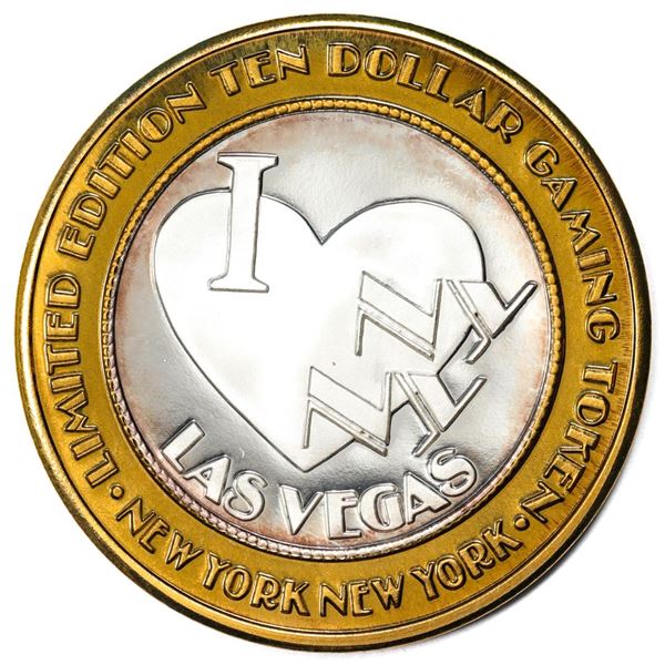 .999 Silver New York New York Casino Las Vegas $10 Limited Edition Gaming Token