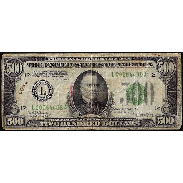 1934A $500 Federal Reserve Note San Francisco