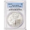 Image 1 : 2008-W Reverse of 2007 $1 American Silver Eagle Coin PCGS MS70