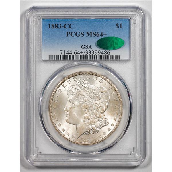 1883-CC $1 Morgan Silver Dollar Coin PCGS MS64+ CAC GSA Hoard