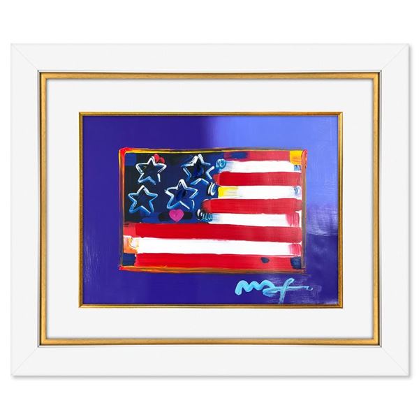Peter Max "Flag" Original Mixed Media on Paper