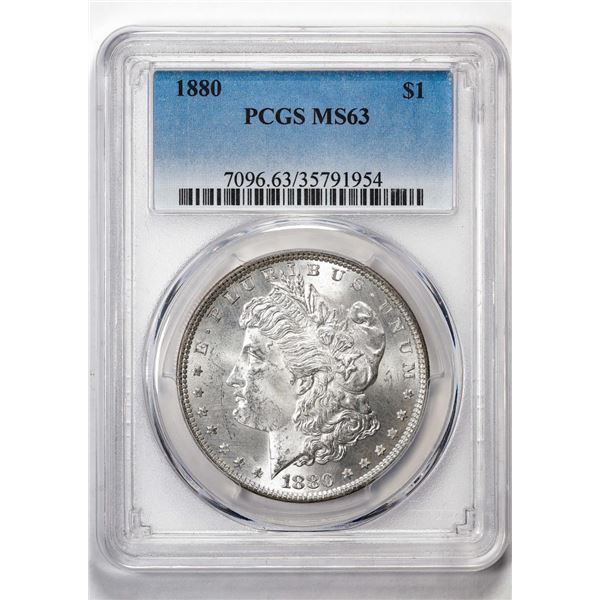 1880 $1 Morgan Silver Dollar Coin PCGS MS63