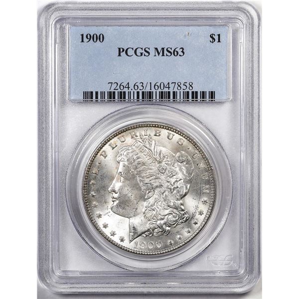 1900 $1 Morgan Silver Dollar Coin PCGS MS63