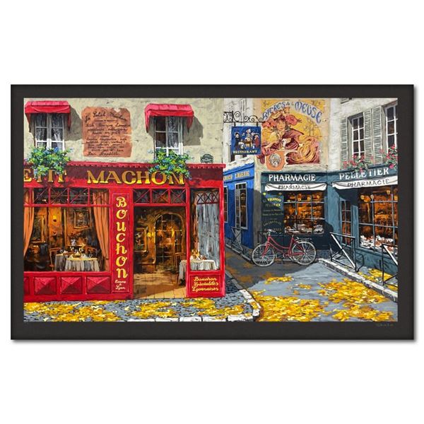 Viktor Shvaiko "Autumn in Paris (Black)" Limited Edition Serigraph on Paper