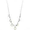 Image 1 : 18KT Yellow Gold 12.45 ctw Moonstone and Sapphire Dangle Necklace