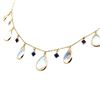 Image 2 : 18KT Yellow Gold 12.45 ctw Moonstone and Sapphire Dangle Necklace