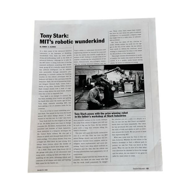 Iron Man (2008) - Tony Stark Magazine Page (Smart Money)