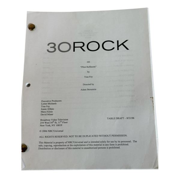 30 Rock (2006–2013) - Season 1 Episode 1 Script (Pilot Re-Shoots)