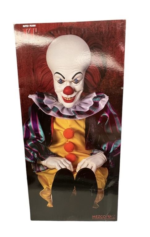 It (1990) - Tim Curry Signed Pennywise Mezco Roto Plush Doll (Beckett)