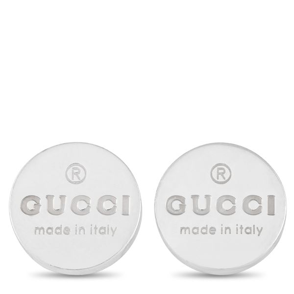 Gucci Silver Trademark Stud Earrings