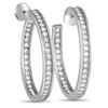 Image 1 : Cartier 18K White Gold 3.0ct Diamond Hoop Earrings
