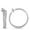Image 2 : Cartier 18K White Gold 3.0ct Diamond Hoop Earrings