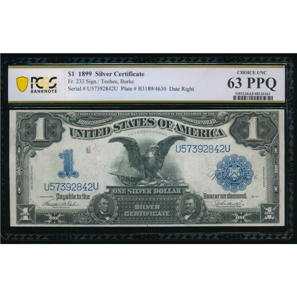1899 $1 Black Eagle Silver Certificate PCGS 63PPQ