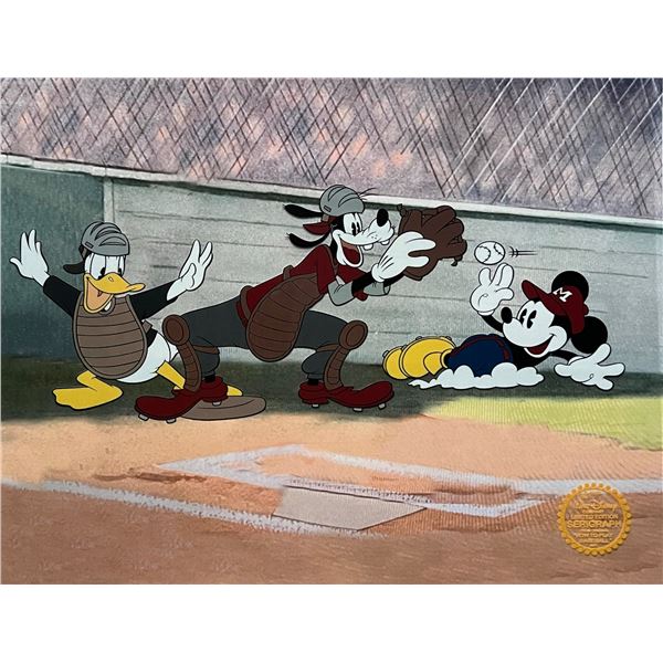 Disney Mickey Mouse Goofy Donald Duck Baseball Sericel