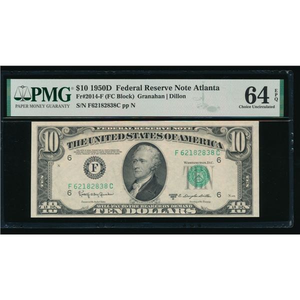 1950D $10 Atlanta FRN PMG 64EPQ