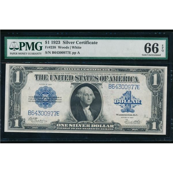1923 $1 Silver Certificate PMG 66EPQ