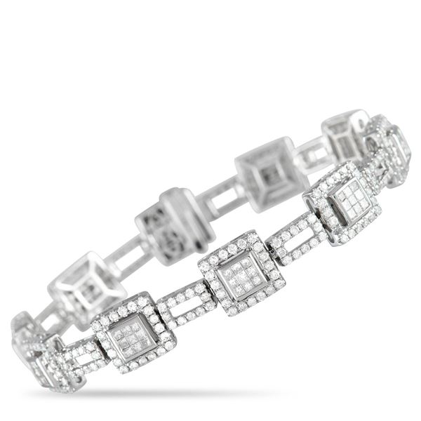 14K White Gold 5.15 ct Diamond Bracelet