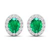 Image 1 : 14KT White Gold 2ctw Zambian Emerald and Diamond Earrings