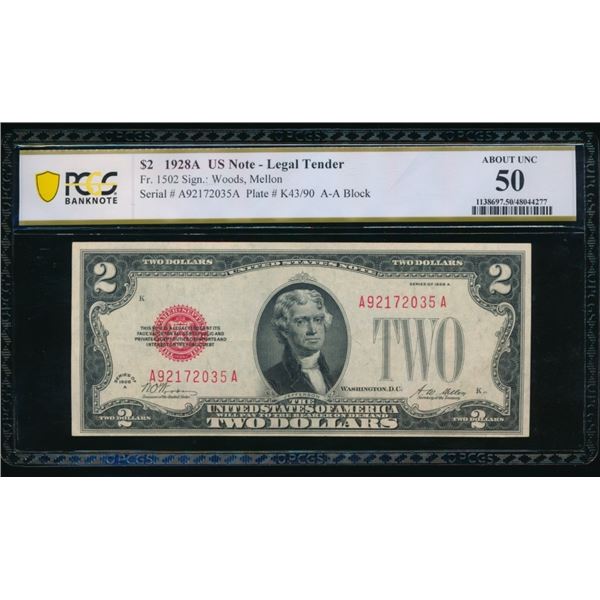 1928A $2 Legal Tender Note PCGS 50