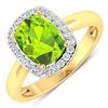 Image 1 : 14KT White Gold 2ctw Peridot and Diamond Ring