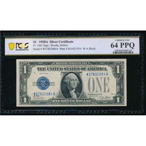 1928A $1 Silver Certificate PCGS 64PPQ