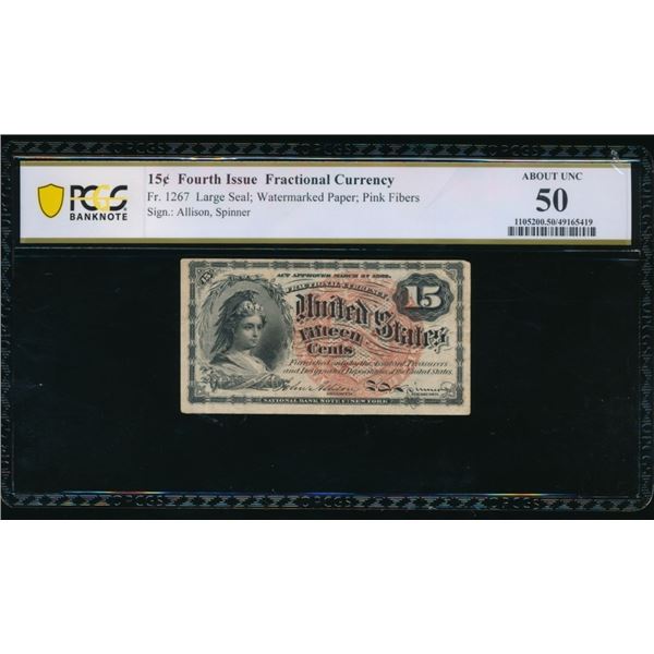 15 Cent Fourth Issue Fractional PCGS 50
