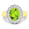 Image 3 : 14KT Yellow Gold 2.3ctw Peridot and Diamond Ring