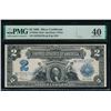 Image 1 : 1899 $2 Mini Porthole Silver Certificate PMG 40