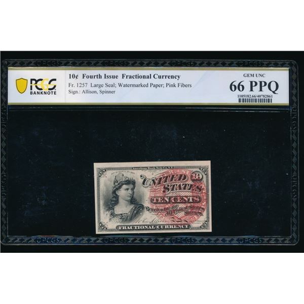 10 Cent Fourth Issue Fractional PCGS 66PPQ
