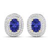 Image 2 : 14KT Yellow Gold 1.24ctw Tanzanite and Diamond Earrings