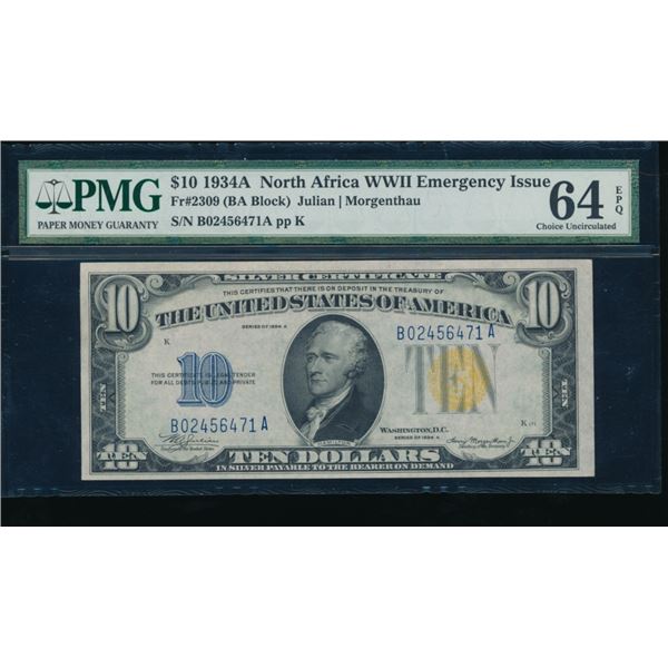 1934A $10 N Africa FRN PMG 64EPQ