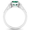 Image 4 : 14KT White Gold 1.53ctw Zambian Emerald and Diamond Ring