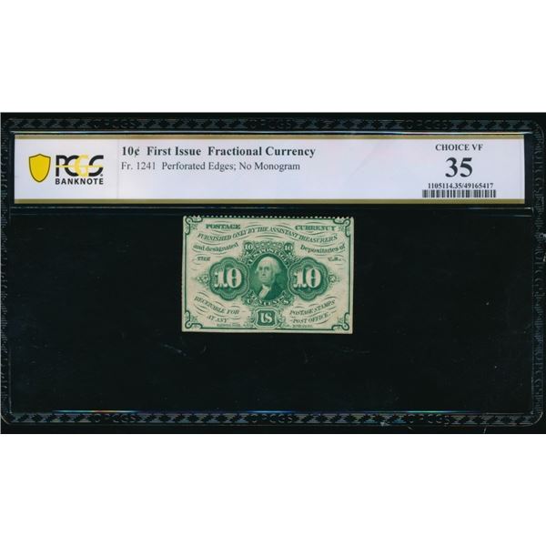 10 Cent First Issue Fractional PCGS 35