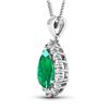 Image 2 : 14KT White Gold 2.85ctw Zambian Emerald and Diamond Pendant