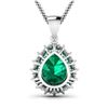 Image 3 : 14KT White Gold 2.85ctw Zambian Emerald and Diamond Pendant